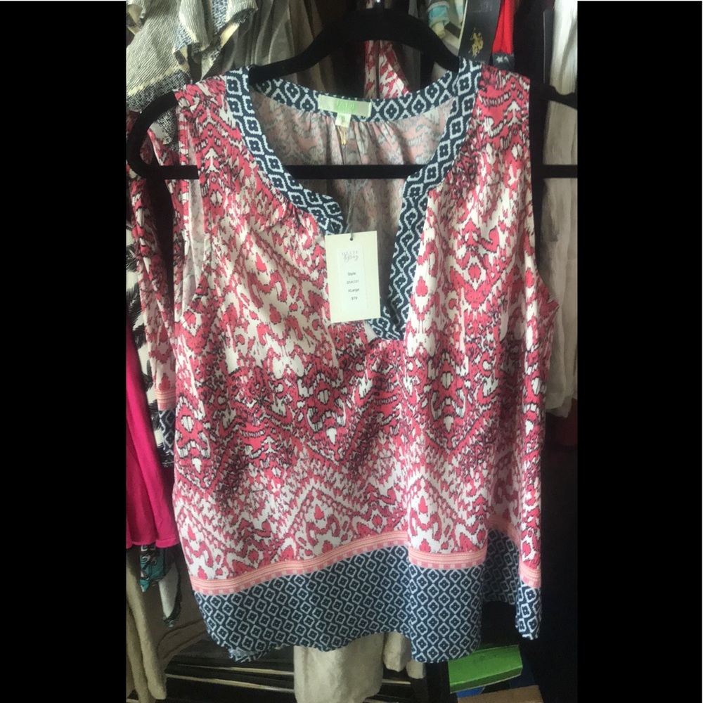 JADE Red, White & Blue sleeveless top